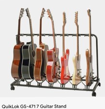 Quik Lok GS-4717.  7 bay folding Electric/ Acoustic guitar stand. Hercules 