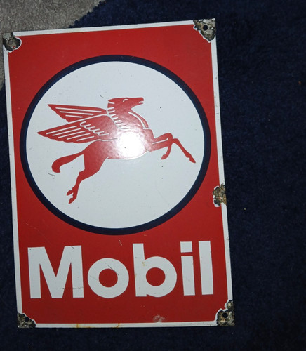 Vintage mobil enamel sign - vintage,