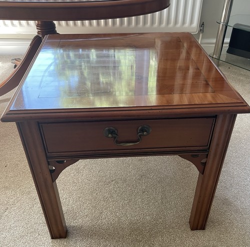 Yew lamp side table - yew, with