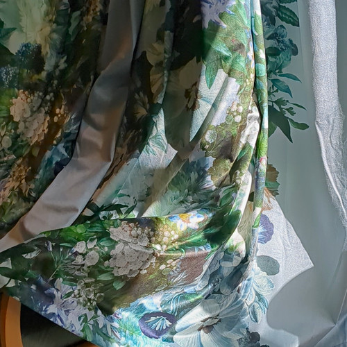 Linen green white blue - linen, green/white/blue