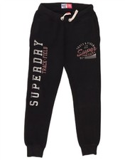 SUPERDRY Womens Tracksuit Trousers Joggers UK 14 Medium  Black RE11