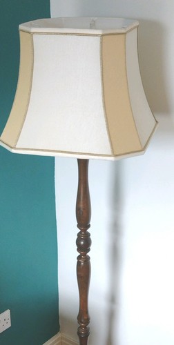 Tall antique oak standard - oak, lamp