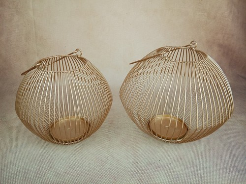 Pair gold wire basket - ⭐,