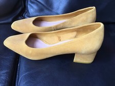 Zara Suede Mustard Block Heel
