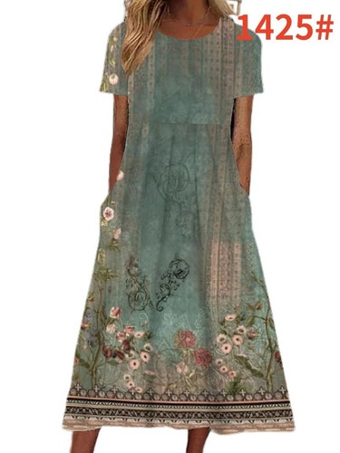Womens short sleeve boho loose - boho,