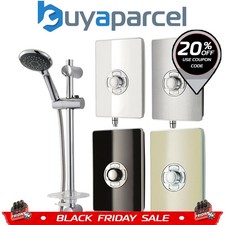 Triton Aspirante Electric Shower Black White Metal Steel Riviera Sand 8.5 9.5kw