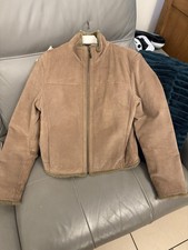 Ladies Ben Sherman Biker Style Jacket, Size 12, Suede Leather, Tan Colour.