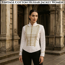 Premium Cotton Hussar Jacket Women Napoleonic Military Drummer Hussar Jacket