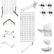 Grid Mesh Wall Display Panel Chrome Retail Shopfitting Hooks Baskets Accessories
