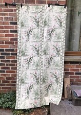 Pair Vintage Green Botanical Trellis Curtains 44.5" x 84.5"