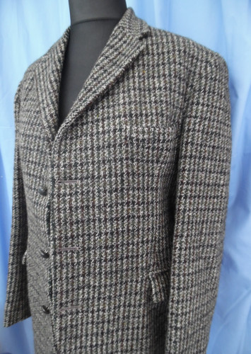Vintage black grey check - grey,
