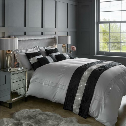 Diamante crushed velvet bed - velvet,