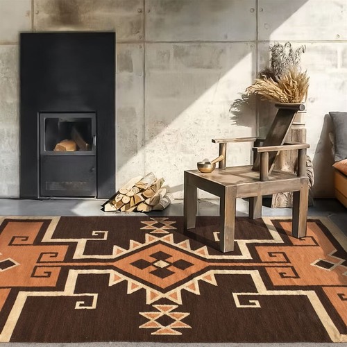 Scandinavian kilim wool rug - scandinavian,
