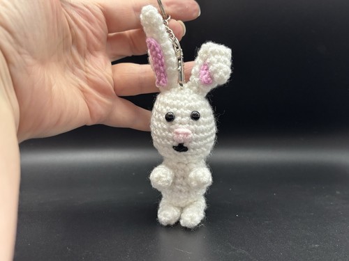 Handmade crochet white rabbit - crochet,