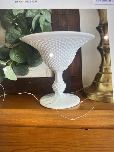 White milk glass - milk, footed