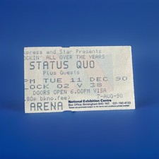 STATUS QUO TICKET STUB FROM