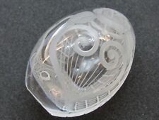 LALIQUE Style Clear Crystal Small PAPERWEIGHT - Hand Engraved Hearts and Flowers
