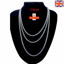 Mens Womens Chain Gold Silver 3-15mm Stainless Steel Cuban Link Curb Necklace UK