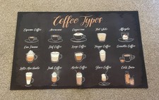 Large Coffee Themed Worktop Protector Mat,  Non-Slip