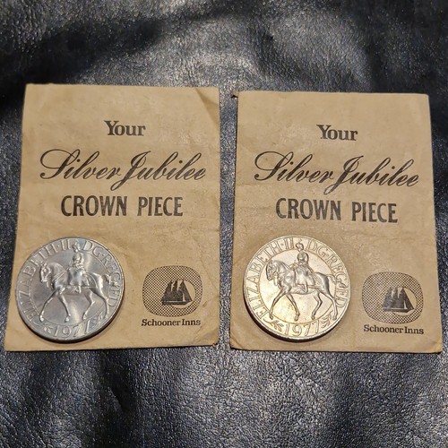 1977 silver jubilee crowns - 2x,