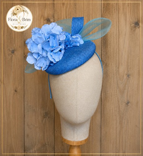 Pale blue floral fascinator - pale,
