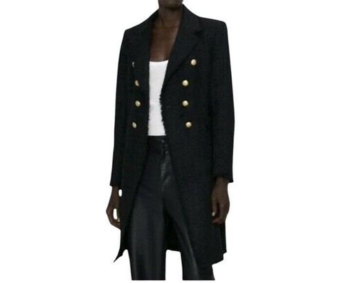 Zara tweed coat military - tweed,