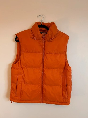 Orange padded gilet fleece