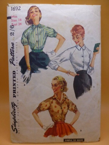 Vtg 50s simplicity 1692 - vtg,