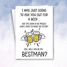Be My Bestman Card, groomsman, Page Boy, Usher man honour proposal funny card