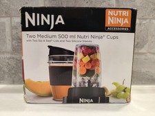 New Genuine Two Pack Nutri Ninja Sip n Seal Meduim 500ml Cups & Lids for Blender