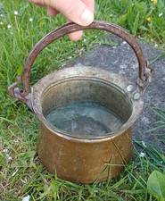 Old copper hanging cauldron - old,