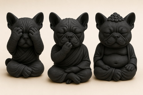 Zen french bulldog trio - trio, statue