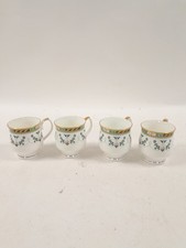 Four Vintage Ransat Bone China Mugs by Elizabeth Smythe Green Design