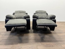 X2 Bradley Fabric Manual Recliner Chairs – Grey