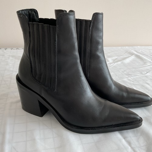 Zara women black leather - women's,