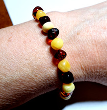 genuine Baltic amber bracelet in nice orange gift bag