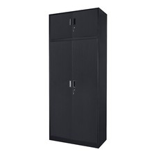 Extra Tall 225cm Storage Cabinet Lockable Steel Garage Office Workshop Cupboard