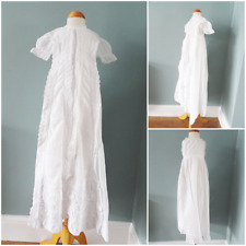 Antique Victorian Christening Gown Dress Princess Line Embroidered Baptism