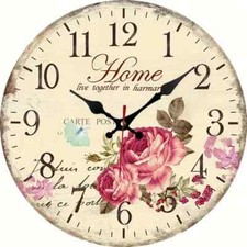 HOME Live Together in Harmony Clock 12 inch, French Inspired - Silent Movement