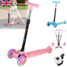 Kids Child Kick Push Scooter 3 Wheels LED Flashing Tilt Lean Boys Girls Scooter