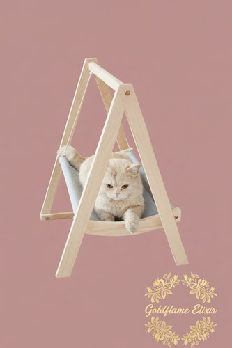 Wooden triangle cat hammock - triangle,