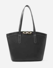 Monsoon Accessorize Danielle detail tote bag black handbag weekender work vegan