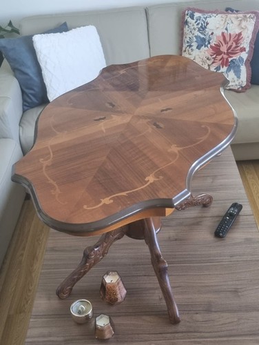 Coffee table mahogany inlaid - coffee,