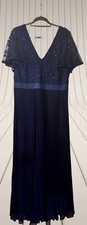 Stunning Full Length Coast Evening Dress In Navy Size 18.