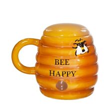 Sass & Belle Beehive Coffee Tea Mug Cup with Lid Bee Shaped Warm Hot Drink 500ml