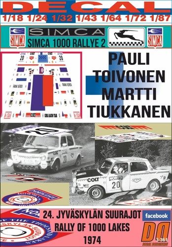 Decal simca 1000 rallye - simca,