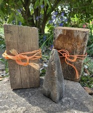 WEATHERED DRIFTWOOD BUNDLE Sea Sculpture Ornament Gravel Garden Breakwater Rope