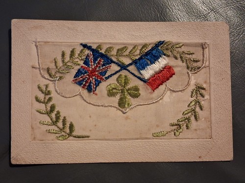 Ww1 silk postcard embroidered - ww1,