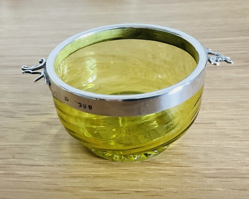 Antique solid silver salt - antique,