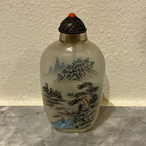 Chinese snuff painted glass - chinese,